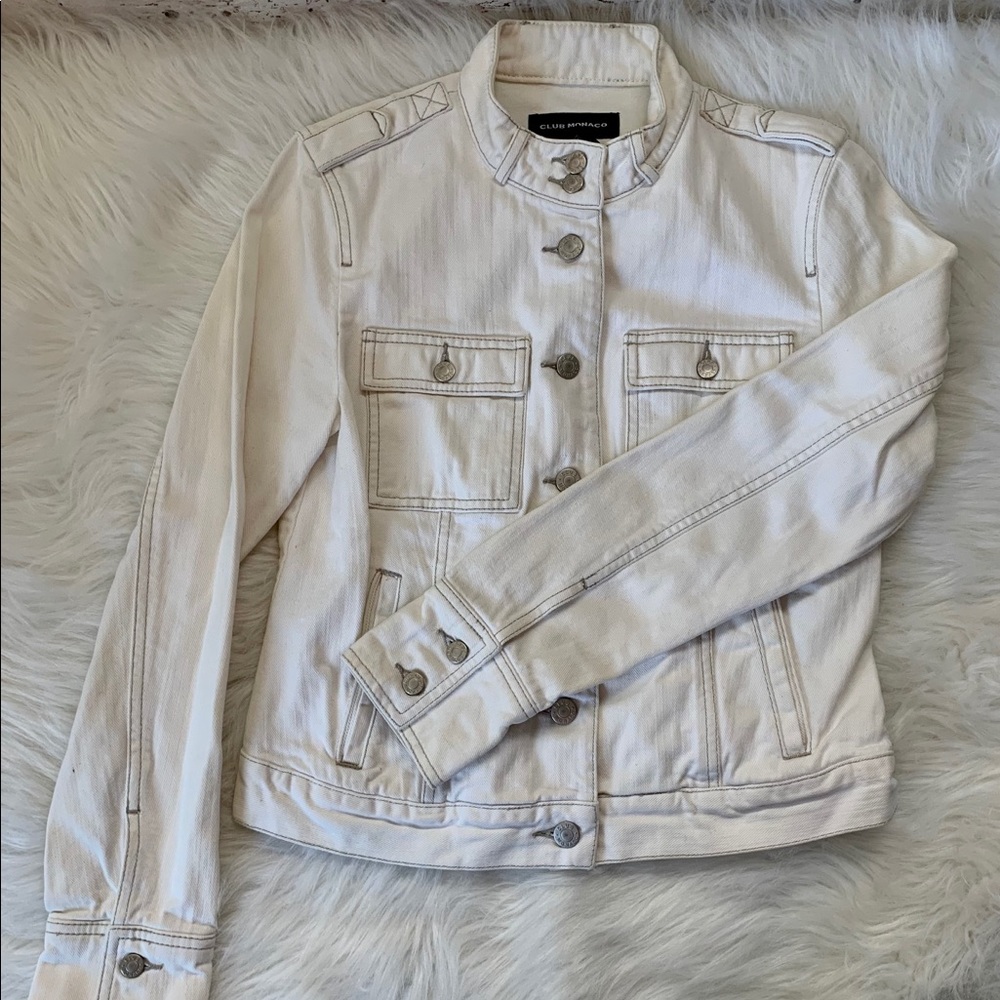 Club Monaco White Jean Jacket